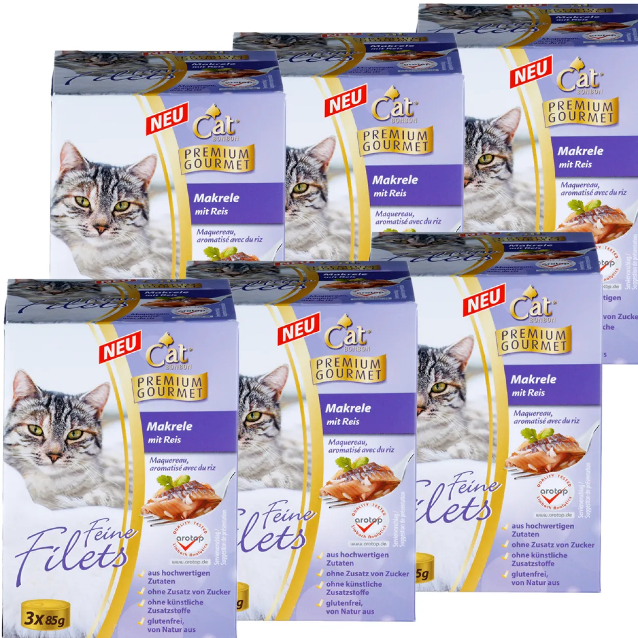 Feine Filets, Makrele mit Reis, 3 x 85 gr. - 6er Set