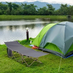Feldbett Campingbett Campingliege Faltbar wetterfest Grau