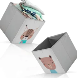 fenchi’s AUSTRIA Aufbewahrungsboxen 2er Set, 33x33x33 cm, Kallax-kompatibel, Faltboxen