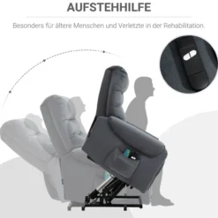 Fernsehsessel Metall Dunkelgrau 83 x 93 x 110 cm