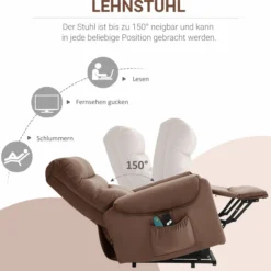 Fernsehsessel Metall Hellbraun 83 x 93 x 110 cm