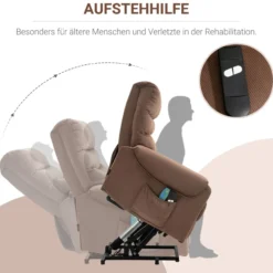 Fernsehsessel Metall Hellbraun 83 x 93 x 110 cm