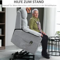 Fernsehsessel mit Aufstehhilfe Elektrisch, Relaxsessel mit Liegefunktion