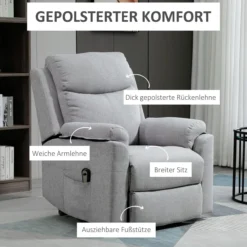 Fernsehsessel mit Aufstehhilfe Elektrisch, Relaxsessel mit Liegefunktion