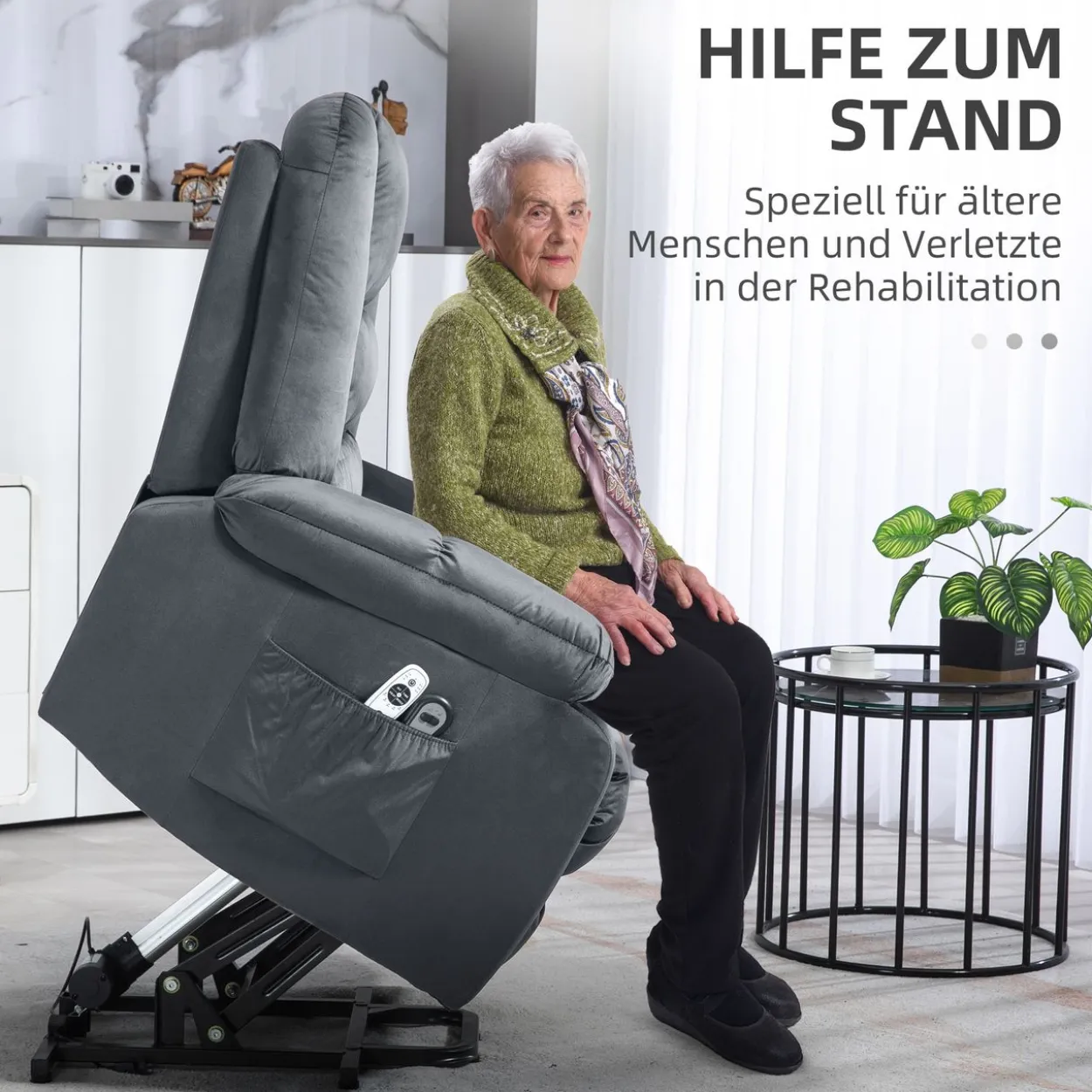 Fernsehsessel mit Aufstehhilfe Elektrisch Relaxsessel mit Massagefunktion