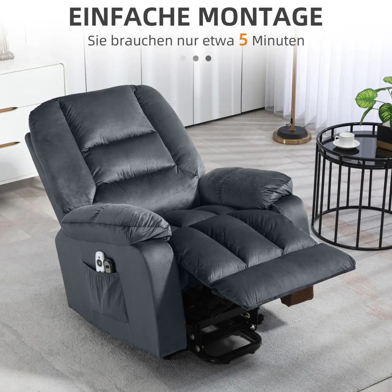 Fernsehsessel mit Aufstehhilfe Elektrisch Relaxsessel mit Massagefunktion