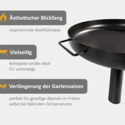 Feuerschale 60 cm Durchmesser, Feuerstelle für Garten, Terrasse oder Balkon