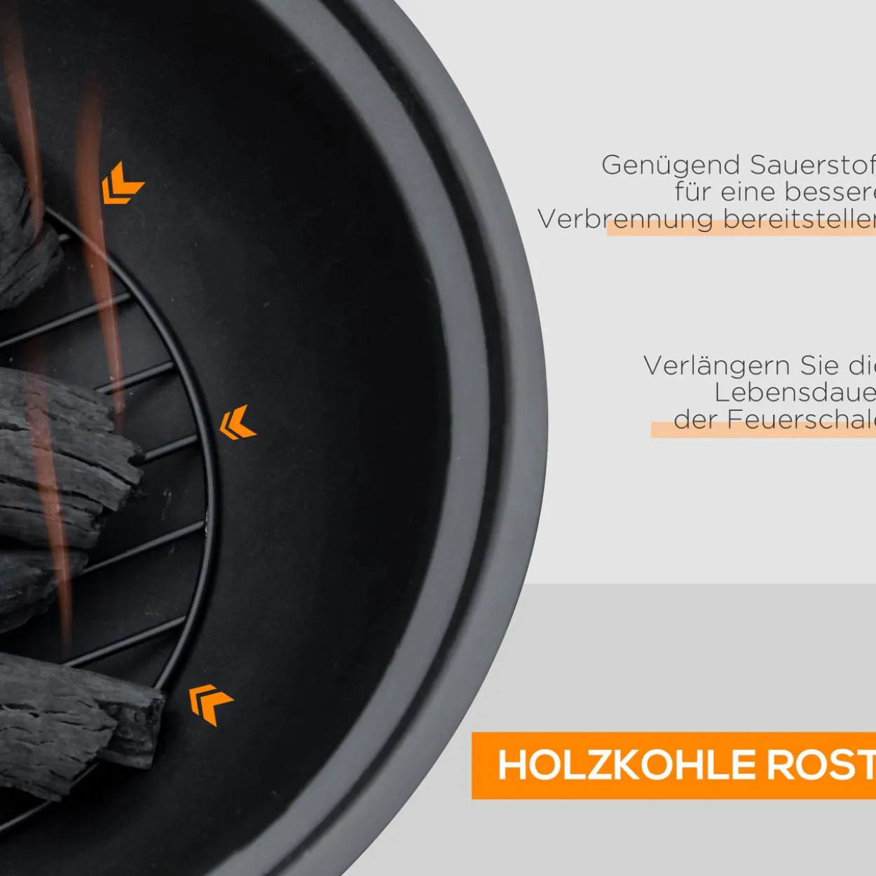 Feuerschale Feuerstelle mit Deckel Feuerkorb mit Schürhaken