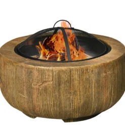 Feuerschale Feuerstelle mit Deckel Feuerkorb mit Schürhaken