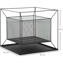 Feuerschale modern Feuerkorb rechteckig für Garten Camping BBQ Metall Schwarz 45 x 45 x 43 cm