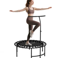 Fitness Trampolin klappbar Ø102 cm Mini Trampoline mit Haltegriff