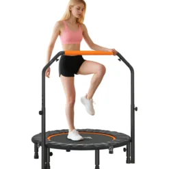Fitness-Trampolin, klappbar mit Haltegriff
