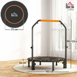 Fitness-Trampolin, klappbar mit Haltegriff