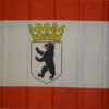 Flagge Berlin Bär mit Krone 90 x 150 cm