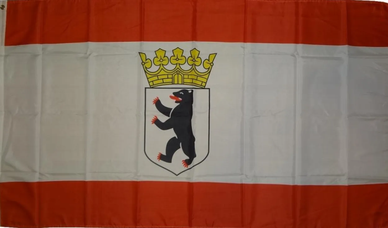 Flagge Berlin Bär mit Krone 90 x 150 cm