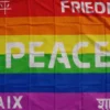 Flagge Peace 7 Sprachen 90 x 150 cm