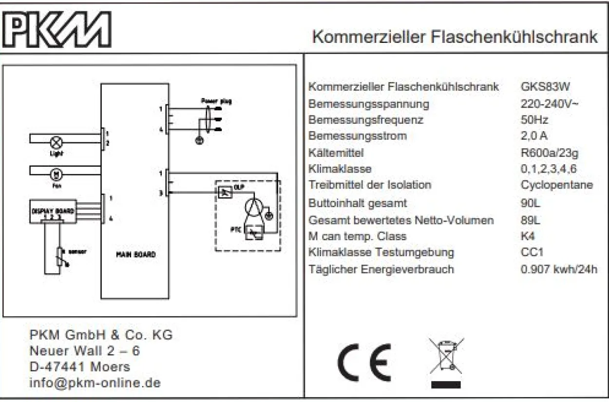 Flaschenkühlschrank GKS83W