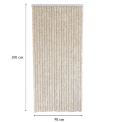 Flauschvorhang 90x200cm beige-weiß meliert, Fliegenschutz, Türvorhang Wohnwagen