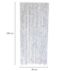 Flauschvorhang 90x200cm hellgrau-weiß meliert, Fliegenschutz, Türvorhang Wohnwagen