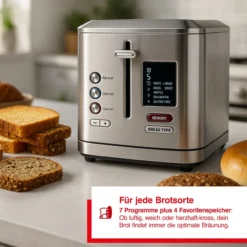 Flex- Toaster m. Brötchenaufsatz (Typ 8004) Edelstahl Zwei-Schlitz Toaster