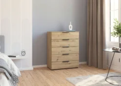 Flipp Kommode mit 5 Schubkästen, Eiche Artisan