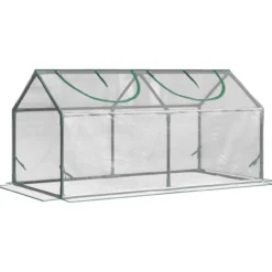 Foliegewächshaus mit Fenster PVC Tomatenhaus 120x60x60cm Transparent