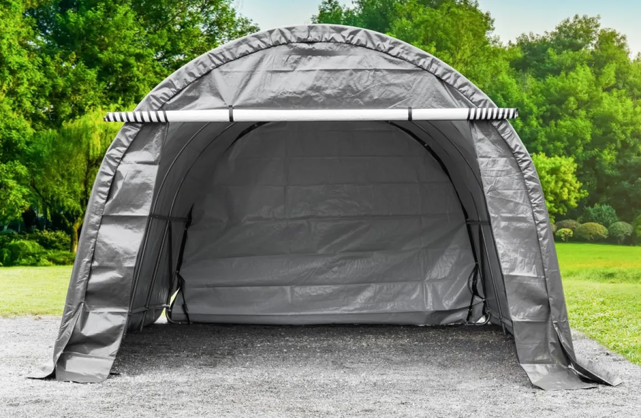 Folien Autogarage, ca. 360 x 610 x 240 cm - Grau
