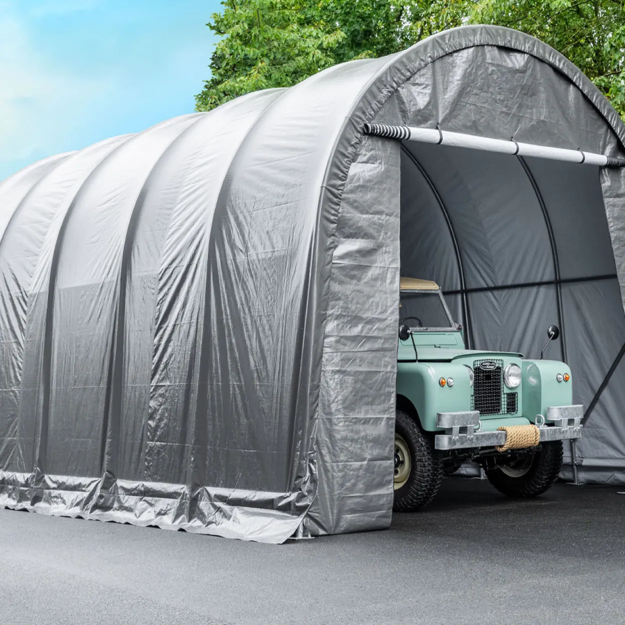 Folien Autogarage, ca. 420 x 605 x 365 cm - Grau
