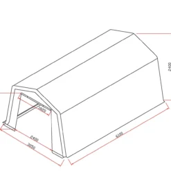 Folien Autogarage, ca. 305 x 610 x 240 cm - Grau