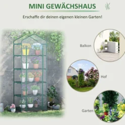 Foliengewächshaus Mini-Gewächshaus mit 5 Regale Transparent