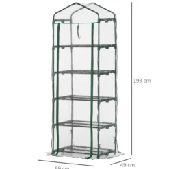 Foliengewächshaus Mini-Gewächshaus mit 5 Regale Transparent