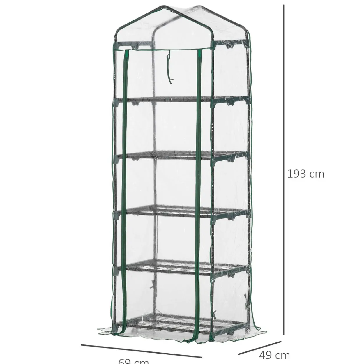 Foliengewächshaus Mini-Gewächshaus mit 5 Regale Transparent