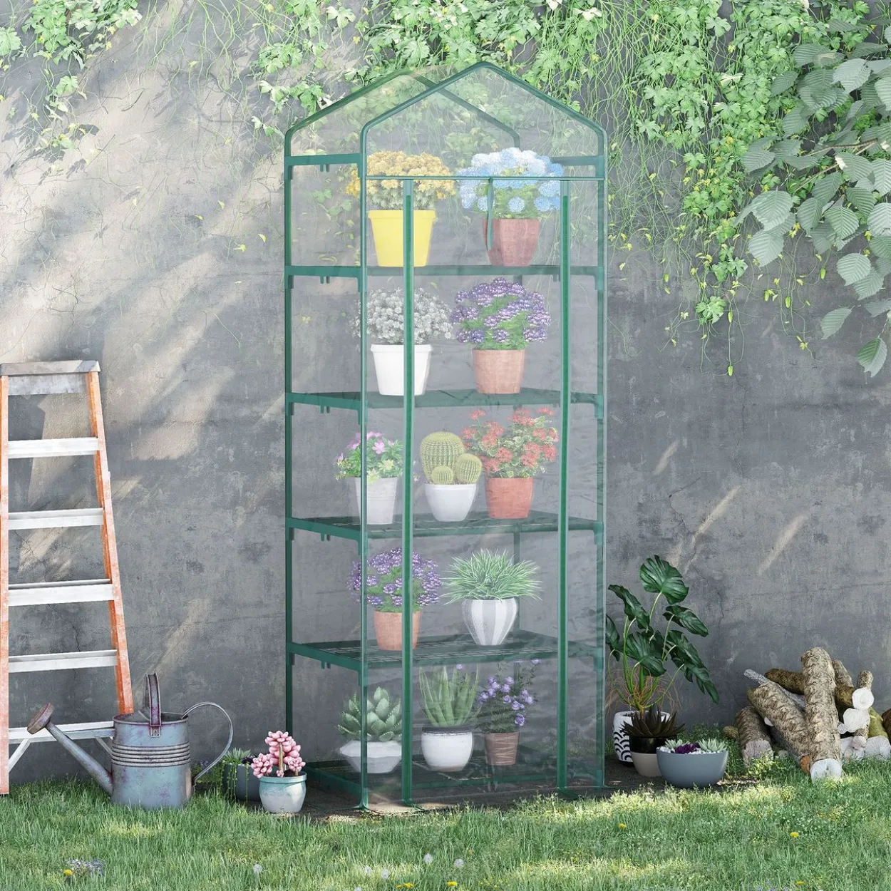 Foliengewächshaus Mini-Gewächshaus mit 5 Regale Transparent