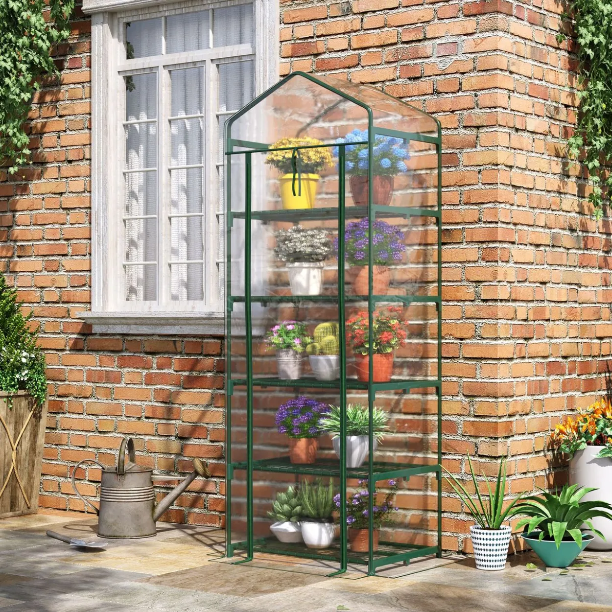 Foliengewächshaus Mini-Gewächshaus mit 5 Regale Transparent