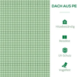 Foliengewächshaus Treibhaus Frühbeet Tür Pflanzenaufzucht Folie Grün