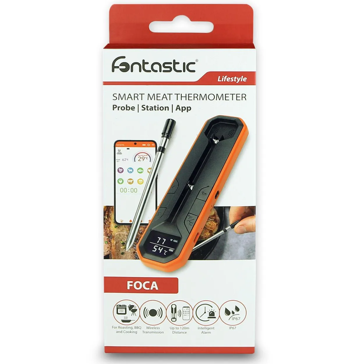Fontastic "Foca" Kabelloses Smart Fleisch-Thermometer
