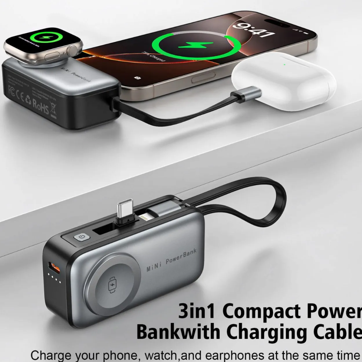 Fontastic 3in1 Powerbank Wireless Charger Ständer