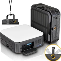 Fontastic 2-in-1 Solar LED Leuchte & Powerbank schwarz