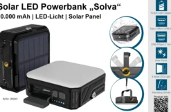 Fontastic 2-in-1 Solar LED Leuchte & Powerbank schwarz