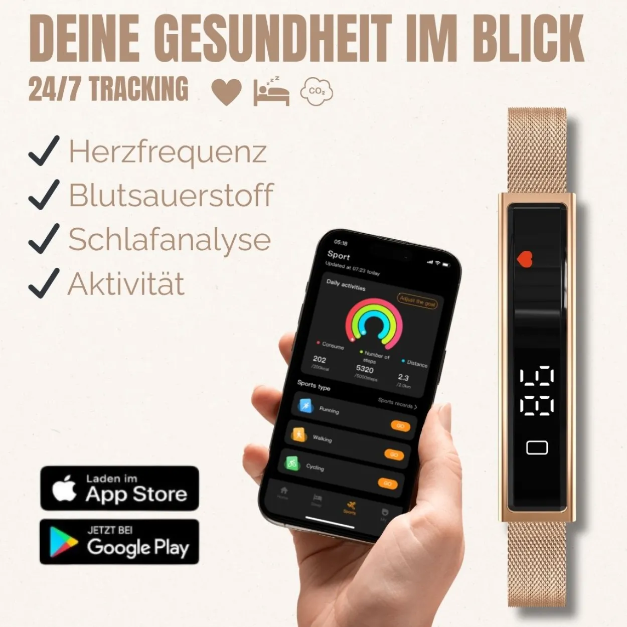 Fontastic Smart Armband "Luxis" Farbe: Gold