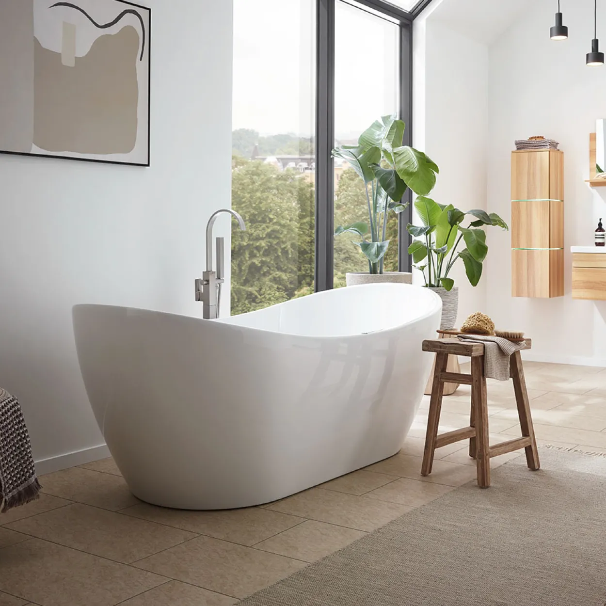 Freistehende Whirlpool Badewanne OVALO PLUS