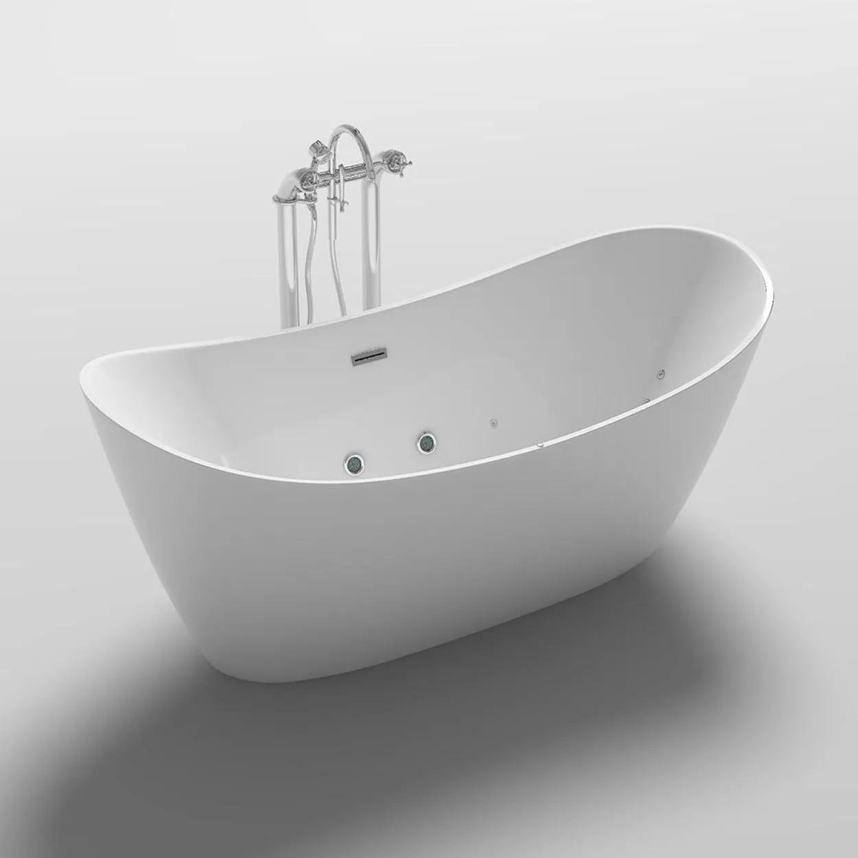 Freistehende Whirlpool Badewanne OVALO PLUS