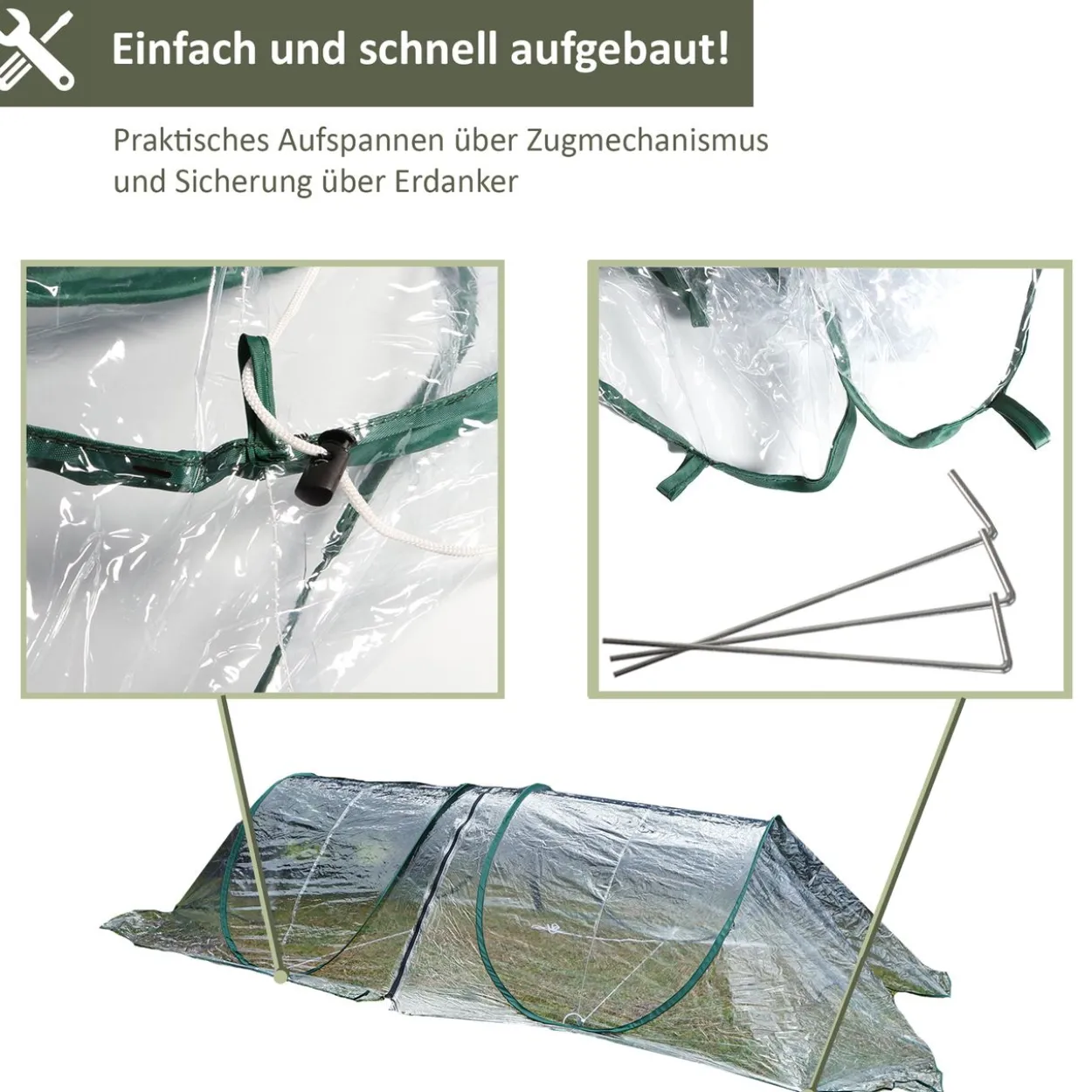 Frühbeet-Tunnel, Folientunnel, Pop-Up Tunnel