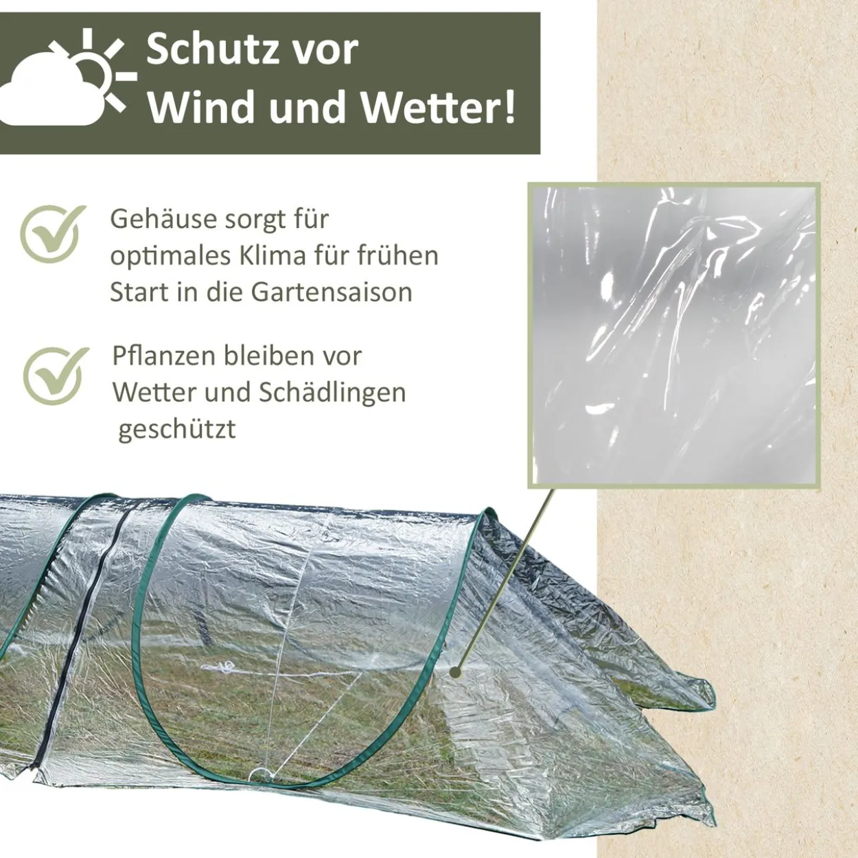 Frühbeet-Tunnel, Folientunnel, Pop-Up Tunnel