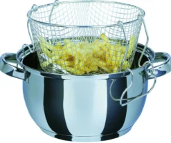 Frittiertopf mit Glasdeckel 22cm