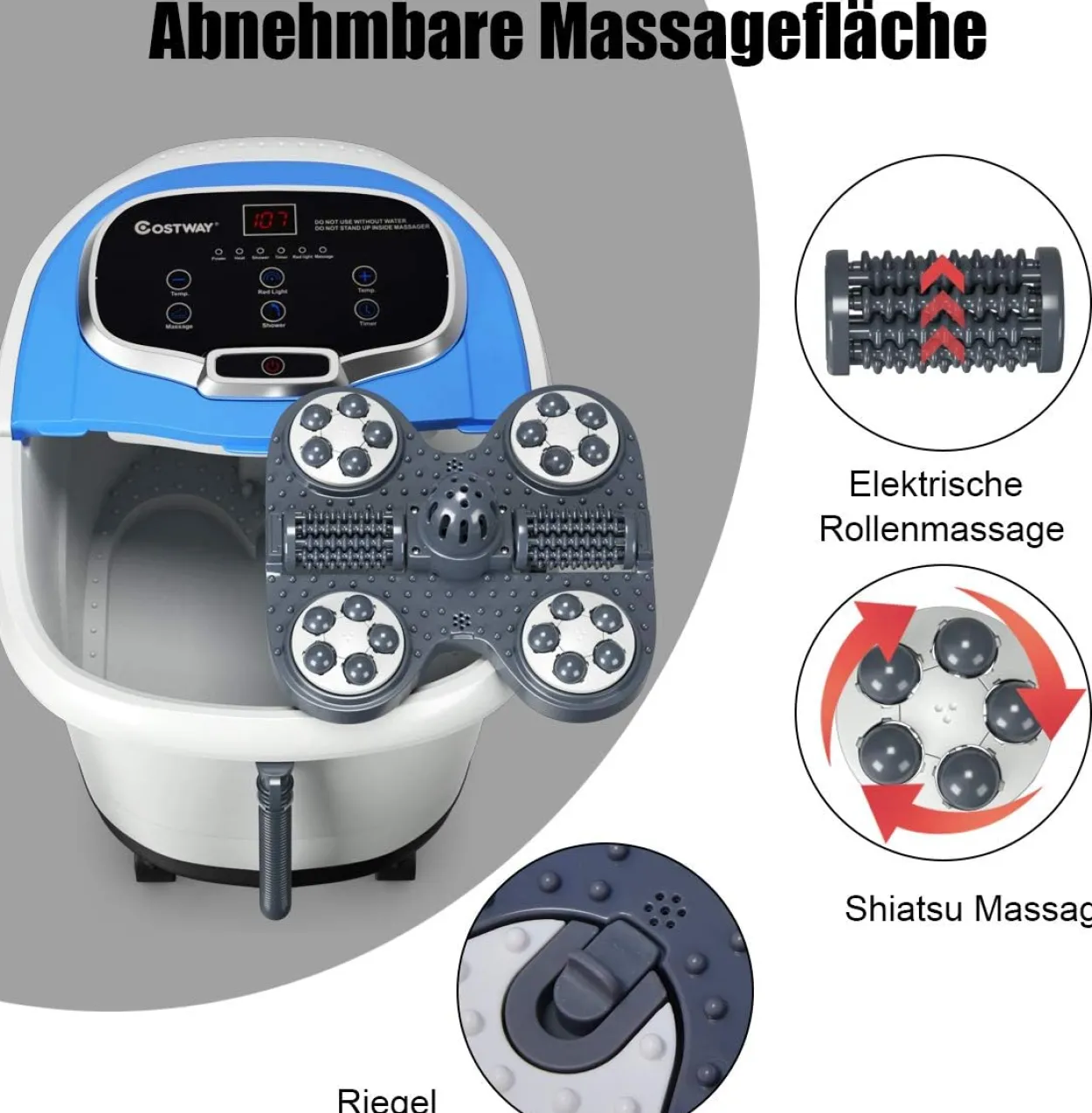 Fußbad Massagegerät mit Rollen