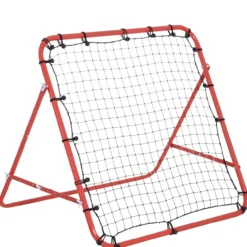 Fußball Rebounder Kickback Tor Rückprallwand Netz Metallrohr+PE Gewebe Rot 96 x 80 x 96 cm