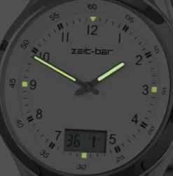 Funk-Armbanduhr mit Datums- und Sekundenanzeige, Edelstahl-Uhrband