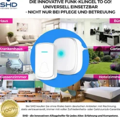 Funkklingel mit akkustischem und optischen Signal