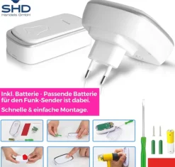 Funkklingel mit akkustischem und optischen Signal